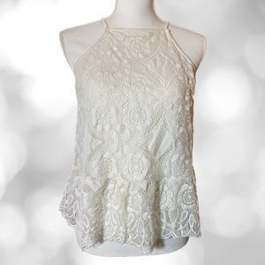 Women’s White Abercrombie & Fitch Lace Halter Top. Size Small. EUC.